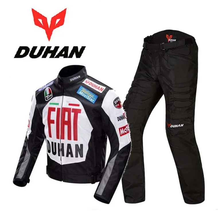 Новинка duhan moto racing костюмы комплект moto cross moto rcycle куртка брюки moto rbike одежда для верховой езды на осень и зиму weaterprooof - Цвет: Черный