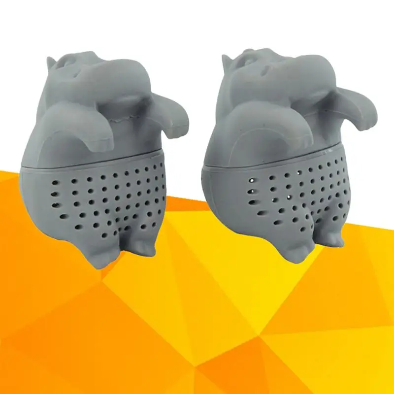 

Cute Hippo Tea Infuser Silicone Tea Ball Leaf Tea Strainer For Brewing Device Herbal Spice Filter Teaware Kitchen Tools