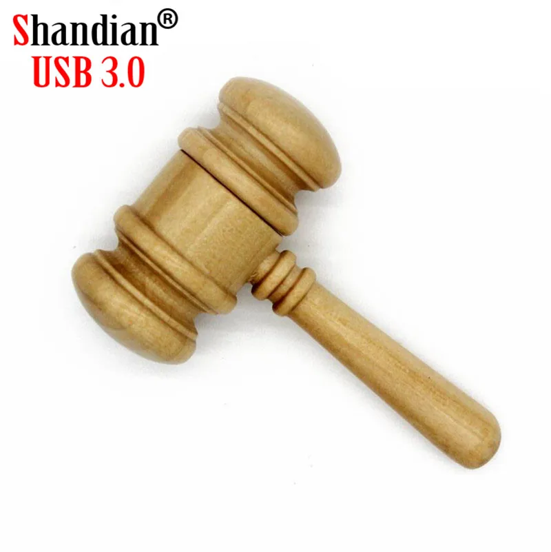 SHANDIAN USB 3,0 деревянный usb флэш-накопитель gavel модель молотка 4 ГБ 8 ГБ 16 ГБ 32 ГБ 64 Гб карта памяти usb флешка привод кленового дерева pendrive
