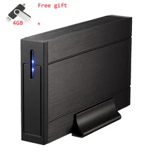 High quality USB2.0 3.5″ IDE/Sata HDD hard disk enclosure/case/box for PC Computer with 4gb OTG USB flash drive free shipping