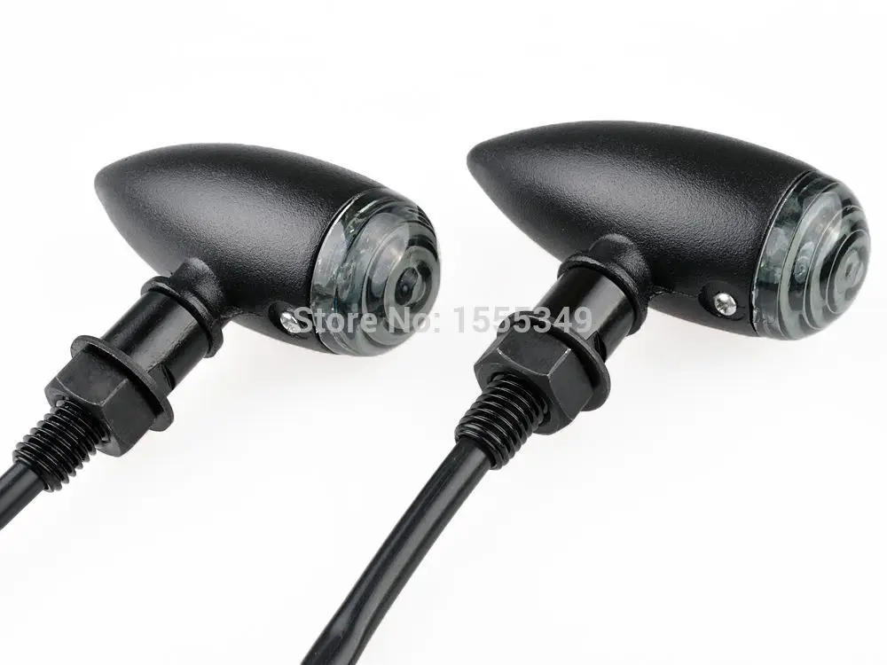 4x черный корпус 12 В мотоциклетные пули поворотники индикаторы для Harley Dyna Bobber Chopper Sportster Honda Yamaha Kawasaki