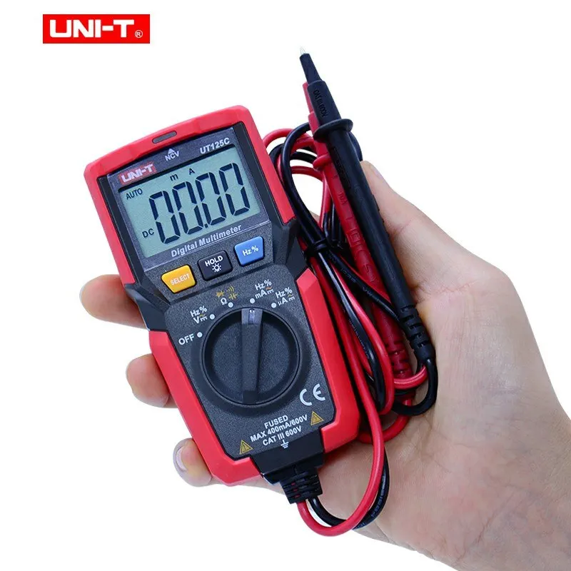 UNI-T UT125C цифровой мультиметр AC DC Напряжение измеритель тока Сопротивление Емкость Частота тестер NCV диод тест непрерывность