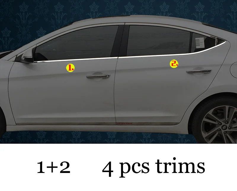 Lsrtw2017 304 нержавеющая сталь окна автомобиля планки для Hyundai Elantra Hyundai Avante супер Elantra - Название цвета: 4 pcs trims