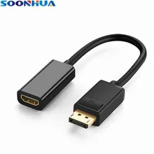 Soonhua 1080 P HD Дисплей Порты и разъёмы DP мужчина к HDMI Женский Высокая производительность конвертер Кабель-адаптер Шнур для Мониторы проектор ПК