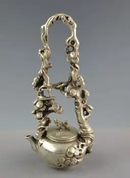 

Exquisite CHINESE Old Tibet SILVER COPPER squirrel pine teapot