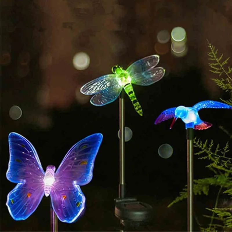 

Solar Power LED Light Butterfly Dragonfly Bird Outdoor Garden Lawn Pathway Landscape Lamp JDH99