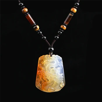 

Free shipping natural ice kinds of colour chalcedony zodiac noble dragon pendant pendant necklace for men and women model