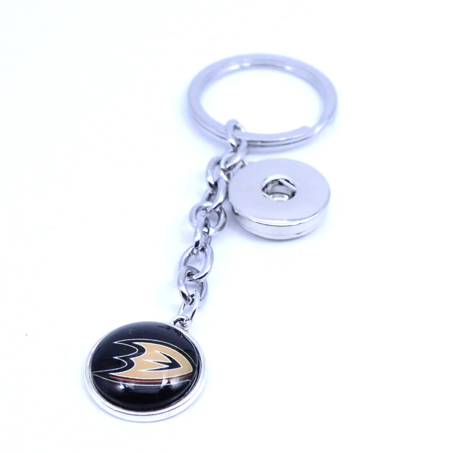 Ice Hockey Jewelry Keychain NHL Anaheim Ducks Charms /18mm Snap Button