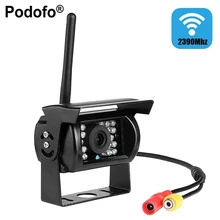 Podofo Wireless Car Rear View Camera Waterproof 18 LED IR Night Vision Backup Camera for Vehicle Truck Camper 2390 MHz Camera
