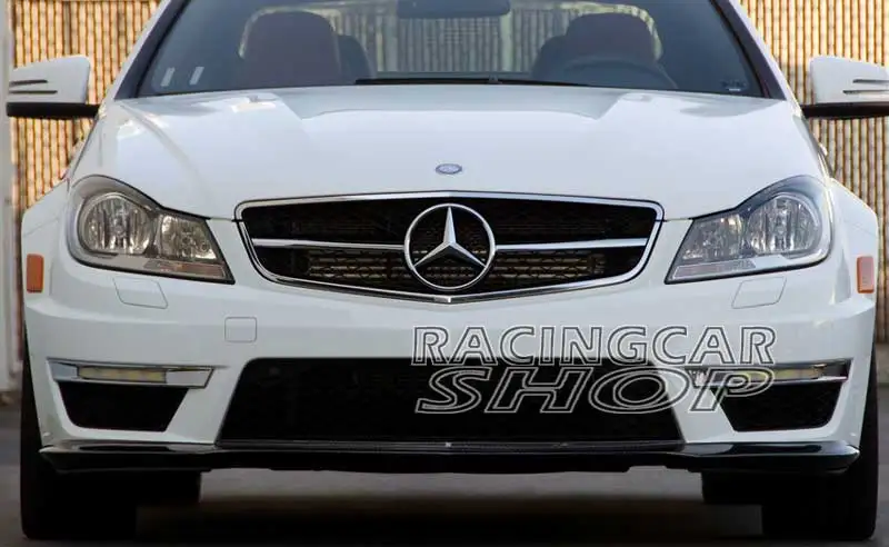 REAL CARBON FIBER Front Lip Spoiler For Mercedes Benz W204 C63 AMG Bumper 2011-2014