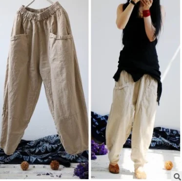 

Product release in the spring of 2019, the original design loose big yards of cotton linen ms leisure haroun pants