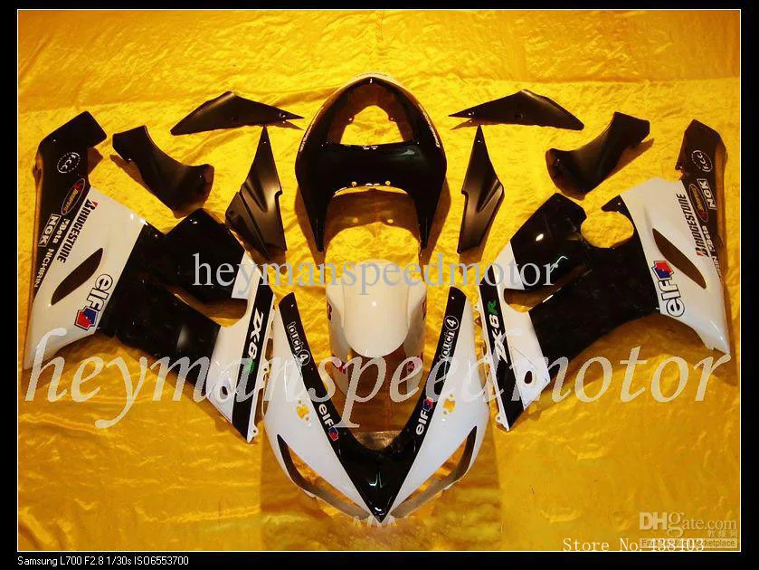 INJECTION MOLDING For Kawasaki ZX6R 2005 2006 ZX-6R white black Aftermarket ABS Fairing Kit | Автомобили и мотоциклы