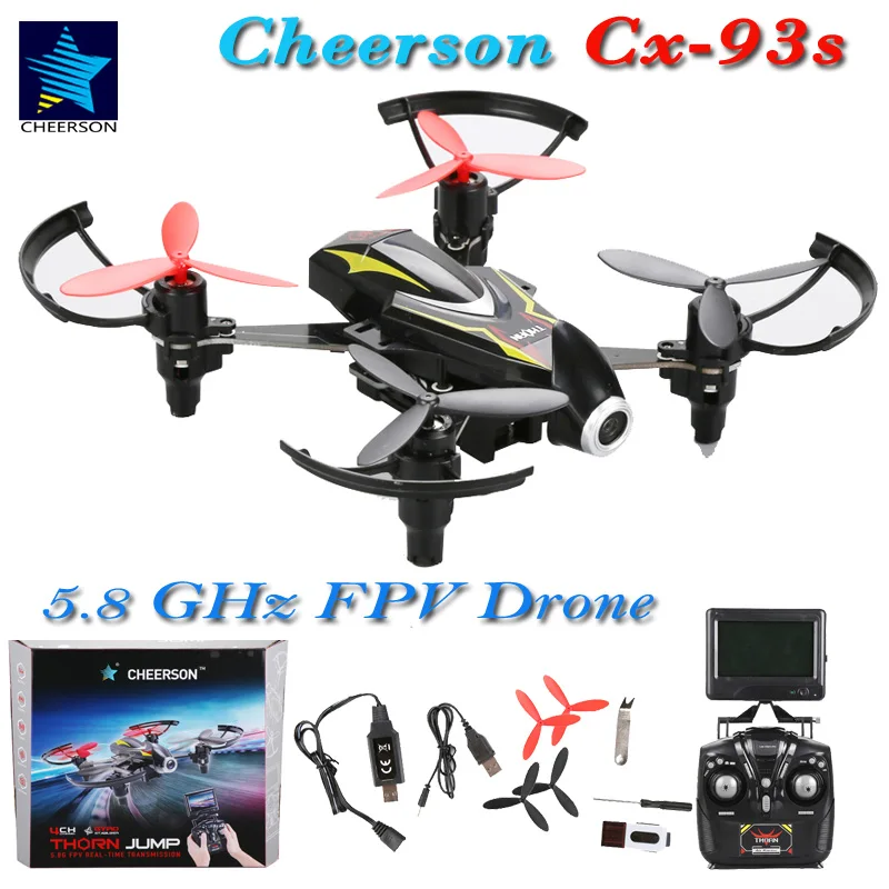 Buy Cheap Cheerson CX-93S Drone with Camera 720P HD 5.8GHz FPV Real-Time Transmit RC Helicopter 2.4G 4CH 6-Axis High Speed RTF Quadcopters