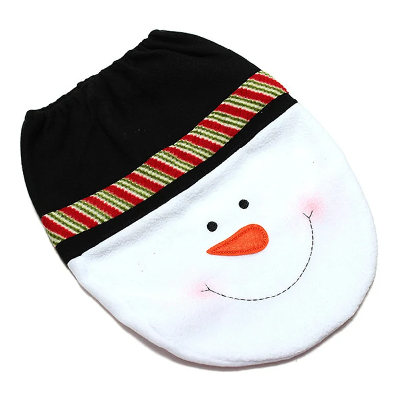 3 Style Choice 1 Pc Snowman Toilet Seat Cover Cute Bathroom Toilet Lid New Year Xmas Christmas Decoration