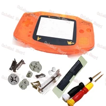 Абсолютно прозрачный оранжевый корпус ограниченная экран панель Токопроводящая Резина наклейка полные части для GameboyGBA корпус мальчик Advance