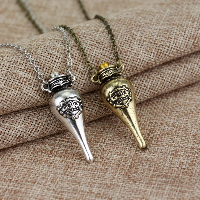 

10Pcs/lot HP Hogwarts Magic Medicine Bottle Pendant Necklace Horcrux Box Time Turner Choker Necklaces For Women Party Jewelry