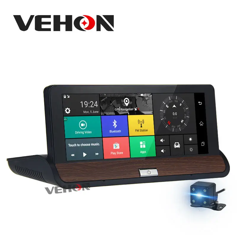

VEHON 6.86" GPS Navigator DVR Dual Lens Bluetooth FM Android 5.0 Wifi 16GB 1G Full HD 1080P with Car Video Recorder Automobile