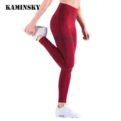 Kaminsky для женщин леггинсы с высокой талией Мода Push Up леггинсы полиэстер Activewear Бодибилдинг Джеггинсы Фитнес Леггинсы для