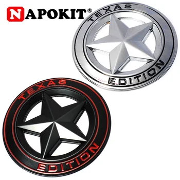 

3D Metal TEXAS EDITION Shield Pentagram Emblem Badge Car Fender Side Tail Body Sticker for JEEP Wrangler Liberty Grand Cherokee
