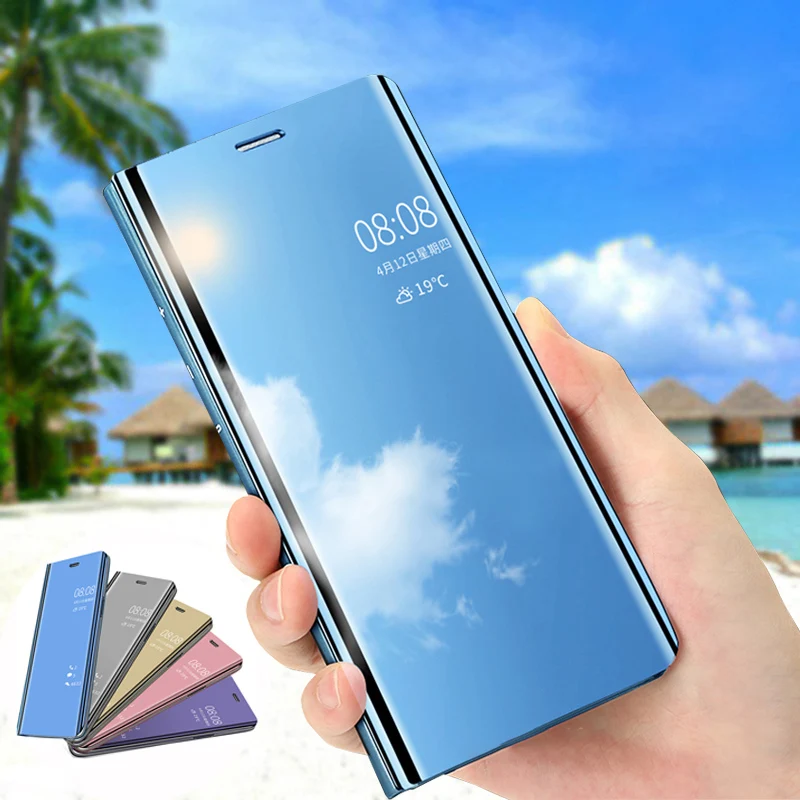 Умный зеркальный флип чехол для телефона Huawei Y7 Y6 Y9 Y5 Prime Lite 2018 2019 Honor 7C 7A Pro Holly 4 Plus