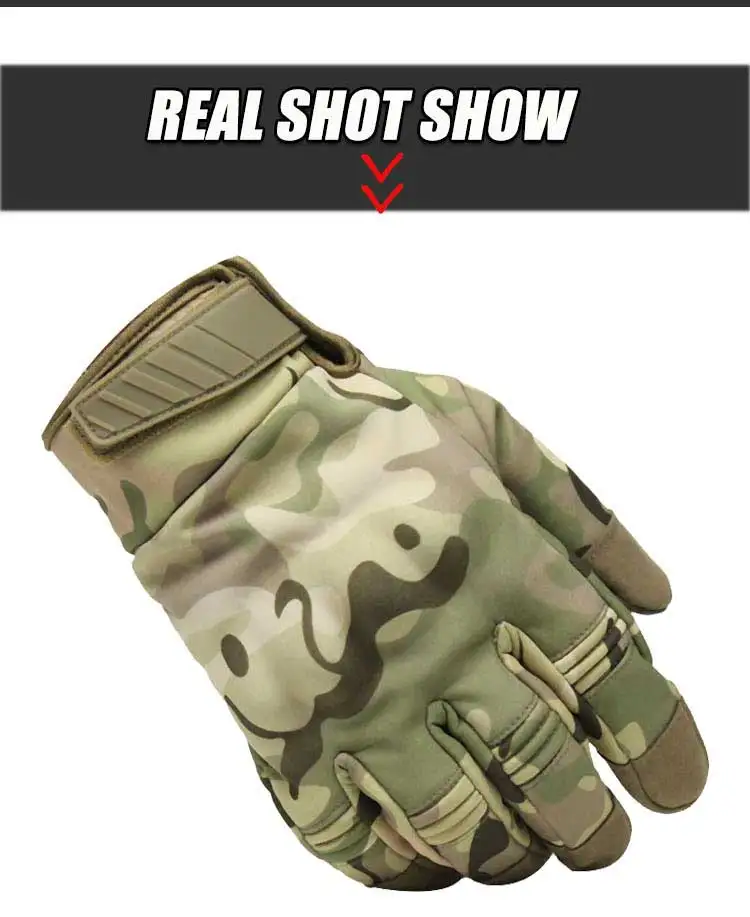 Открытый камуфляж тактические перчатки армии водонепроницаемый Пейнтбол Стрельба Военные перчатки для страйкбола противоскользящие полный палец Сенсорный Cy