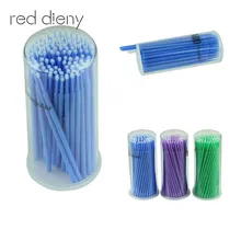 100 шт./упак. одноразовые ватные палочки для наращивания ресниц микро индивидуальные Аппликаторы тушь для ресниц щетка хлопок мягк тампон