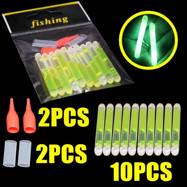 10pcs/bag 4.5*40mm fireflies for Fishing Float Fluorescent Lightstick Light Night Float Rod Lights Dark Glow Stick as photo