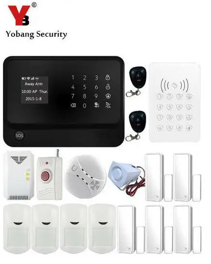 YoBang Security Touch Screen GSM Wireless font b Alarm b font System Smart Home Smoke Fire