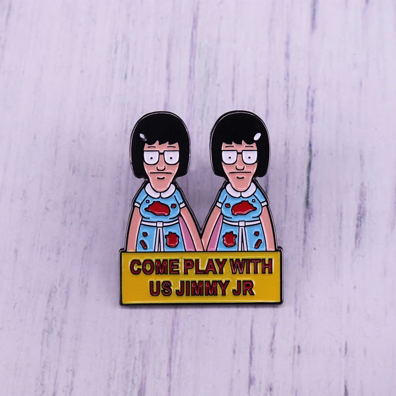 Тина Белчер Приди играй с нами Jimmy Jr The Shining Bobs Burgers эмалированная булавка