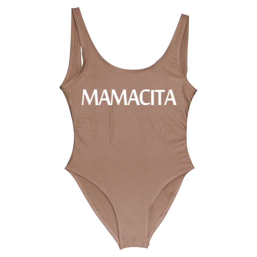 Женский купальный костюм MAMACITA с надписями для девочек Цельный купальник боди