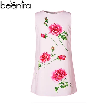 

New Summer Girls Dresses Child Princess Rose Prints Pink Color Vestido Wedding Clothing for Party Children Vest High Quality