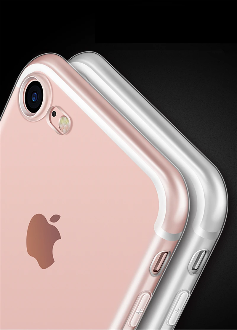 HCCZ для Apple iPhone 6 6s Plus, силиконовый мягкий чехол для iPhone 7, 8 Plus, iPhone X, 5, 5S, SE, прозрачный чехол с заглушкой от пыли