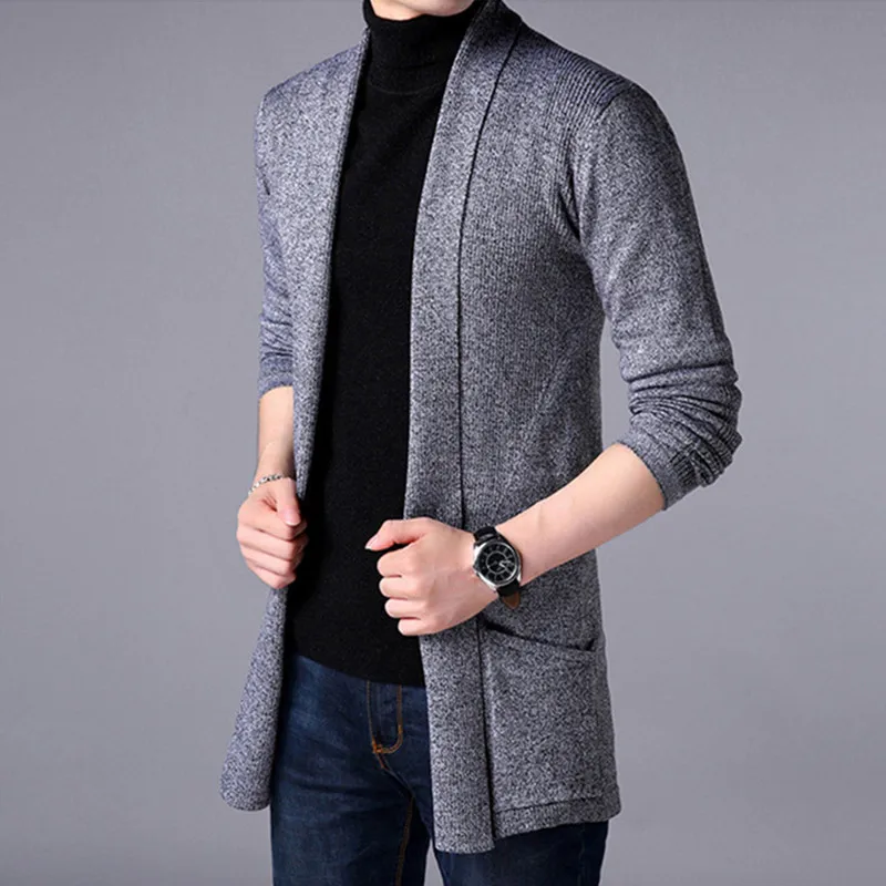 2019 Spring fashion Men's long sweater Long Sleeve Knitting Sweaters Mens Casual black Jacket Red Business Quality coat BZ325 2019 Spring fashion Men's long sweater Long Sleeve Knitting Sweaters Mens Casual black Jacket Red Business Quality coat BZ325