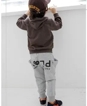 

autumn and winter Free shiping boy trousers size 100 110 120 130 140 black color children pants; trousers