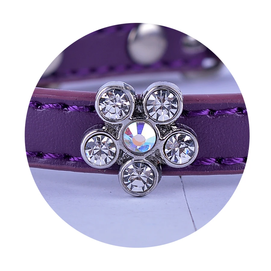 Fashion Pu Leather Cat Collar Rhinestone Flower Charm Crystal Studded Collars For Cats Small Pet Dog Cat Supplies Fashion Pu Leather Cat Collar Rhinestone Flower Charm Crystal Studded Collars For Cats Small Pet Dog Cat Supplies