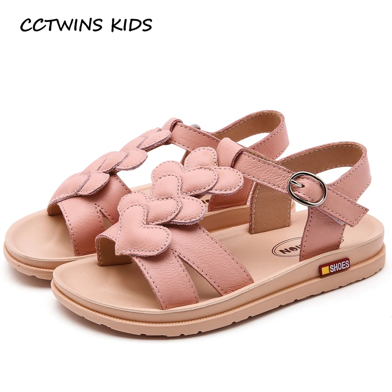 

CCTWINS Kids Shoes 2019 Summer Fashion Girls Heart Casual Sandal Toddler Real Leather Beach Shoes for Children Baby Sandal PS464