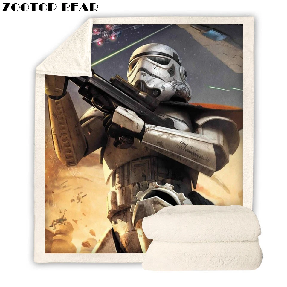 

3D All Over Star Wars Blanket Plush for Kids Custom Sherpa Bedspread Blanket Boy Flannel Fleece Blanket Drop Shipping
