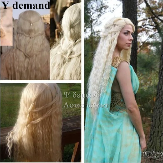 Pelucas Daenerys Targaryen Düğün Peruk Oyun thrones Platin Sarışın ...