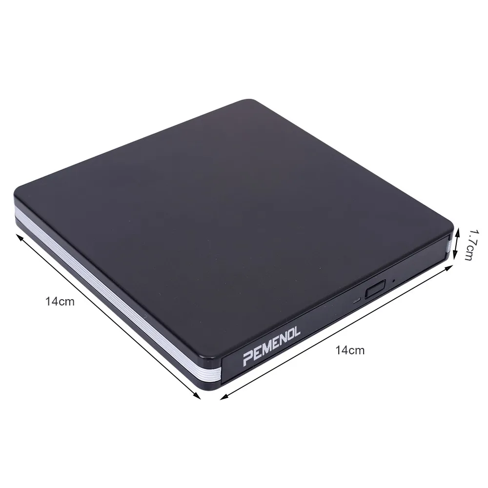  PEMENOL USB 3.0 Slim External DVD RW CD Writer Drive Burner Reader Player Optical Drives For Mac/PC