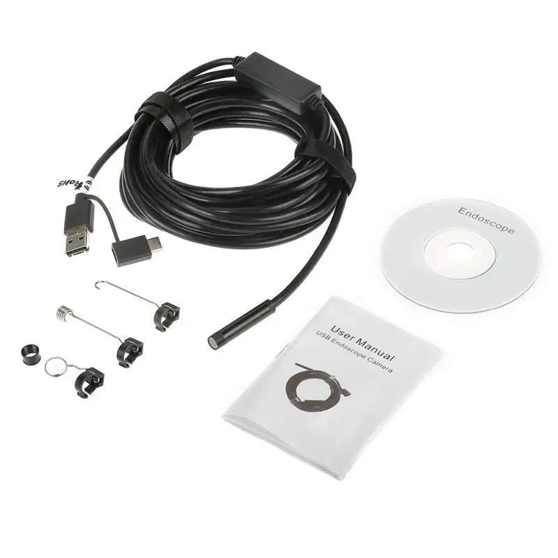 1 комплект OTG USB эндоскоп 3 в 1 Водонепроницаемый 6-светодиодный usb-эндоскоп бороскоп инспекционная Камера 5 м