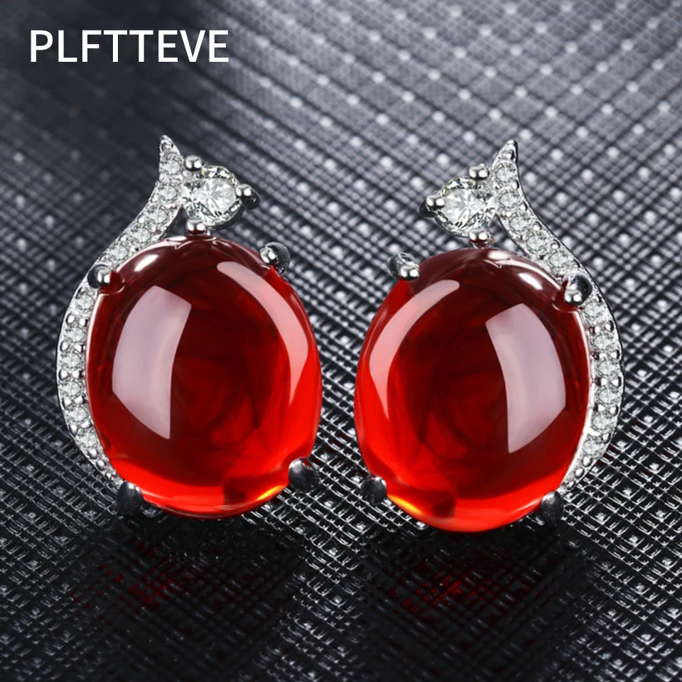

Zircon Red Green Stone Stud Earrings For Women Girls Silver Color Female Small Earring Fashion Wedding Ear Jewelry Brincos 2019
