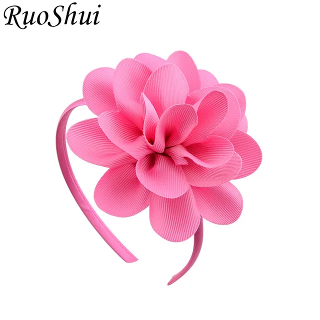 20 Color Girls New Grosgrain Ribbon Big Flowers Hairbands Princess Hair Band Children Headband Headwear Kids Hair Accessories