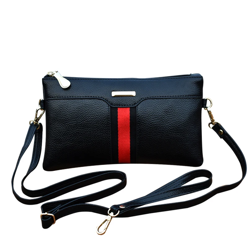 

2019 new contrast color striped shoulder Messenger bag European and American fashion clutch bag ladies handbag bag large clutch