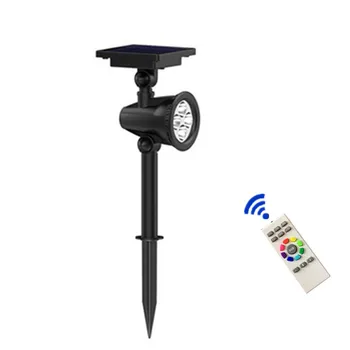 

4LED Remote Control RGB Solar Light Garden Decoration LED Solar Garden Yard Path Lamps Meadow luminaria Outdoor Solar Wall light