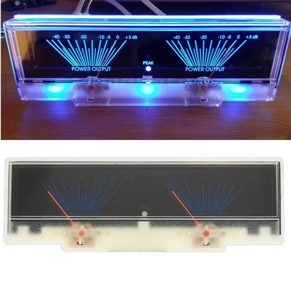 Горячая панель усилителя мощности двойной аналоговый VU метр Аудио Уровень дБ метр с подсветкой