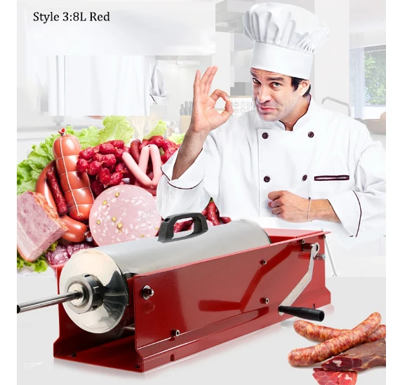 

8L Sausage Stuffer Household Multi-function Meat Grinder Sausage Casing Stainless steel manual Sausage maker Mincer