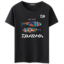 Daiwa Футболки для рыбалки Джерси с коротким рукавом Хлопок рыбаков рыбалка карп форель окунь приманка анти-УФ быстросохнущая дышащая одежда