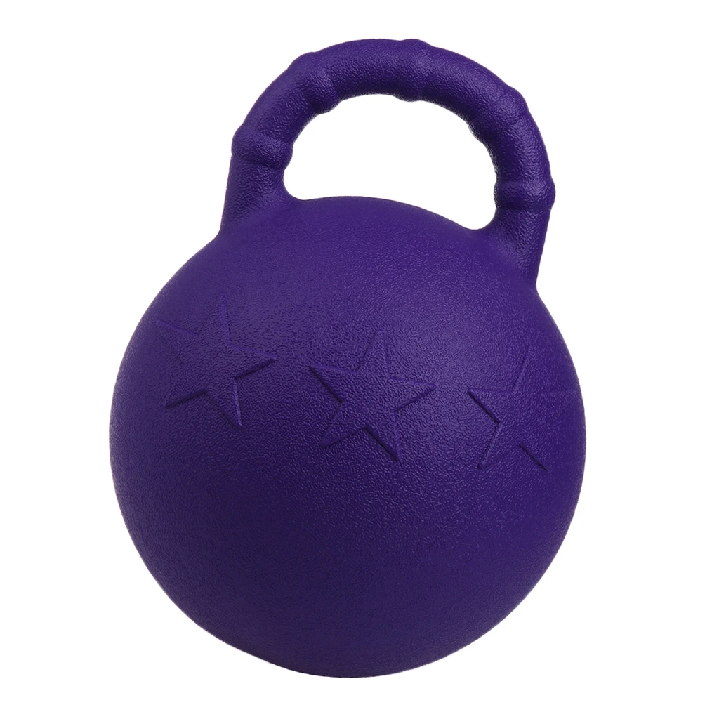MagiDeal Purple Horse Pony Bounce Jolly Game Ball Stable Field Toy Anti-Burst Dog Soccer Balls with Handle
