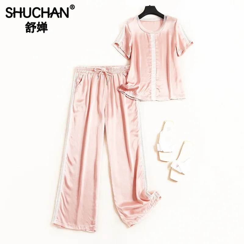 

Shuchan Womens Tracksuit Set Casual Tops+ Trousers with Stripes on The Sides 2 Piece Set Women 2019 Autumn Suit Clothing 12171