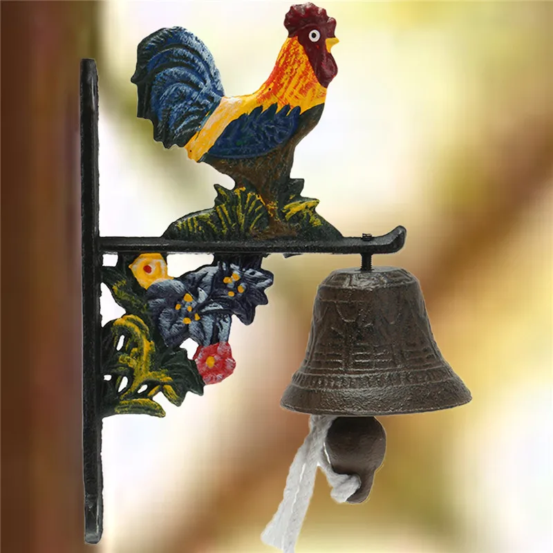 Aliexpress Metal Vintage Door Bell Cast Iron Rooster For Wall Metal Vintage Door Bell Cast Iron Rooster For Wall Window Hanging Ornaments Home Garden Decoration Crafts